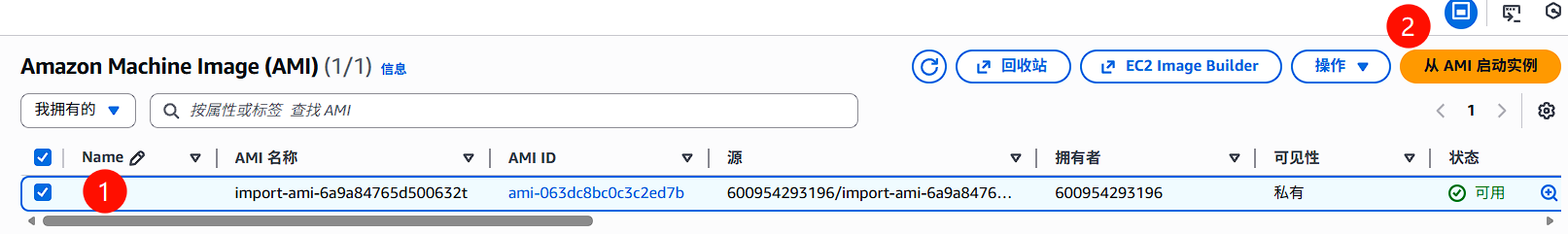 从AMI启动实例