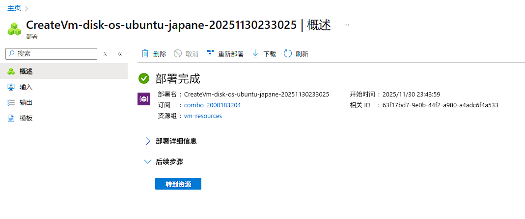 部署完成